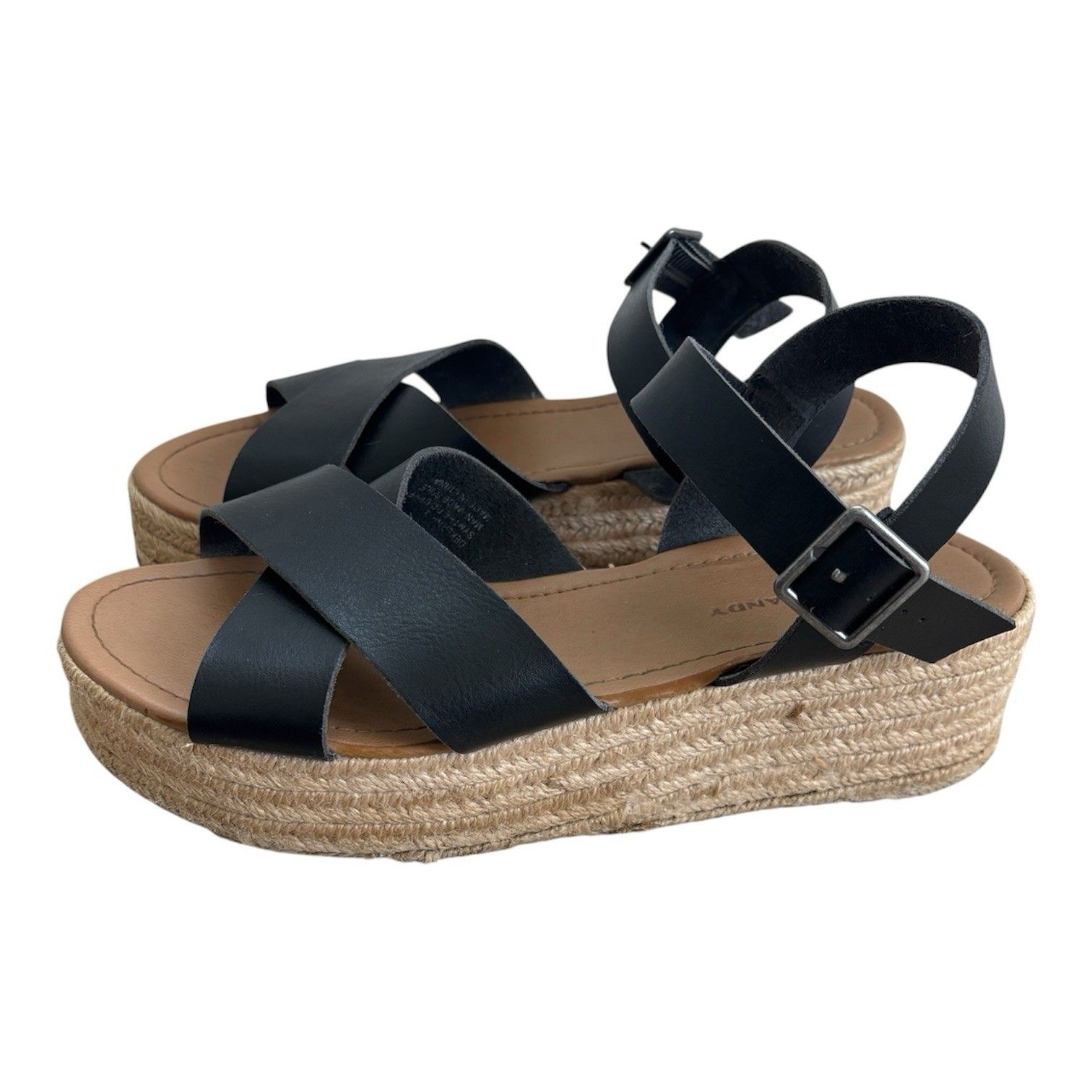 Rock And Candy By Zigi Deklana Black Platform Espadrille Style Sandals Size 9